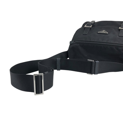 PRADA Tessuto Triangle Logo Shoulder bag Black Vintage t2gb5a