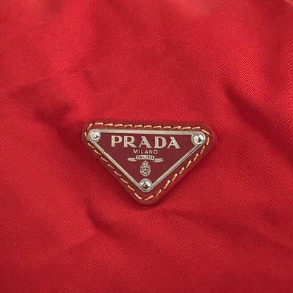 PRADA Triangle Logo Small Boston bag Handbag Red Vintage dkzdci