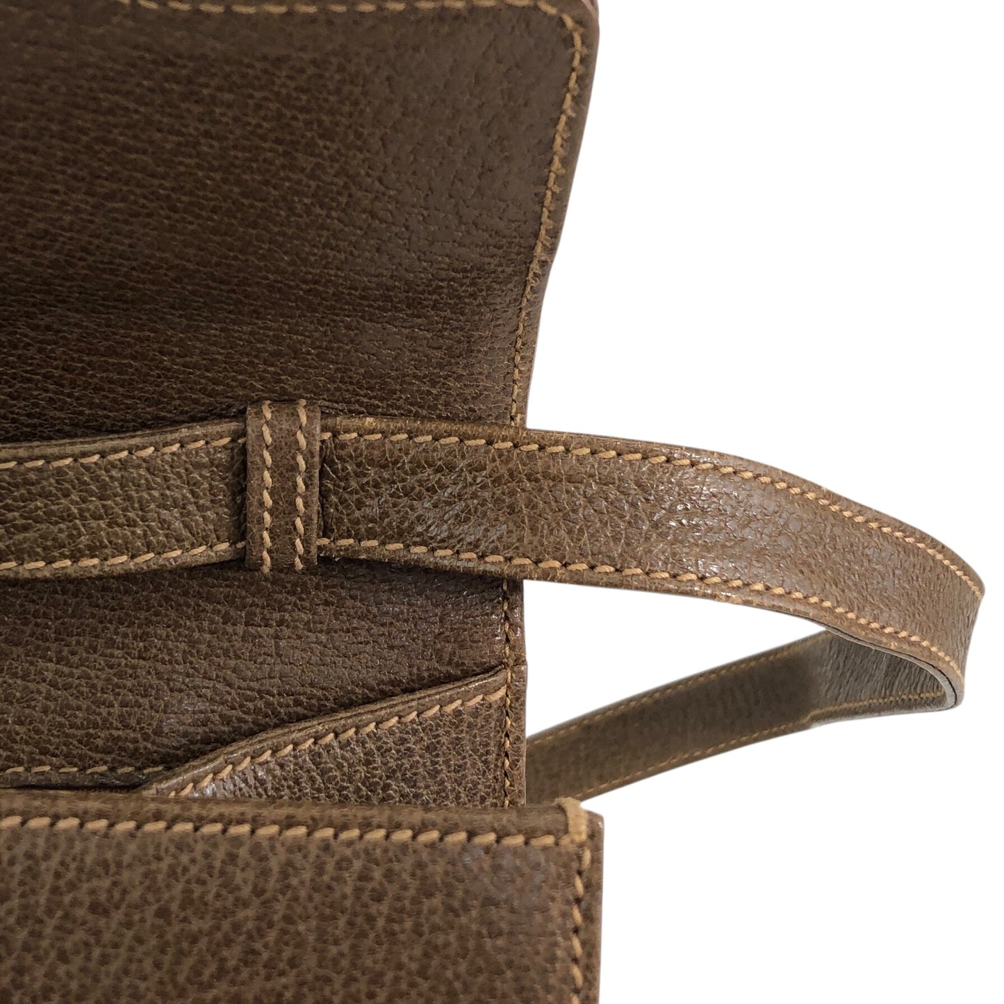 GUCCI Turn Lock Shoulder bag Brown Vintage 4k7hzd