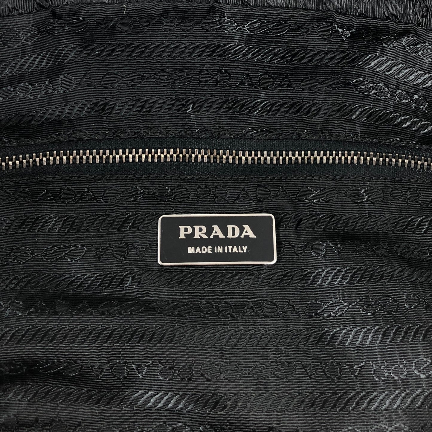 PRADA Tessuto Triangle Logo Padlock Small Boston bag Handbag Black Vintage a3zkst