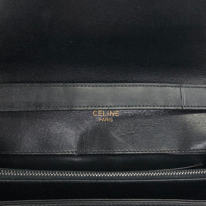 CELINE Triomphe Flap Shoulder bag Black Vintage 6t3cvm
