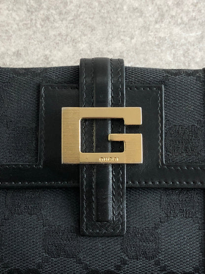 GUCCI GG Canvas Folded Wallet Black Vintage gbusf3