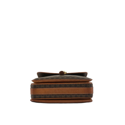 CELINE Macadam Horseshoe Shoulder bag Brown Vintage pep636