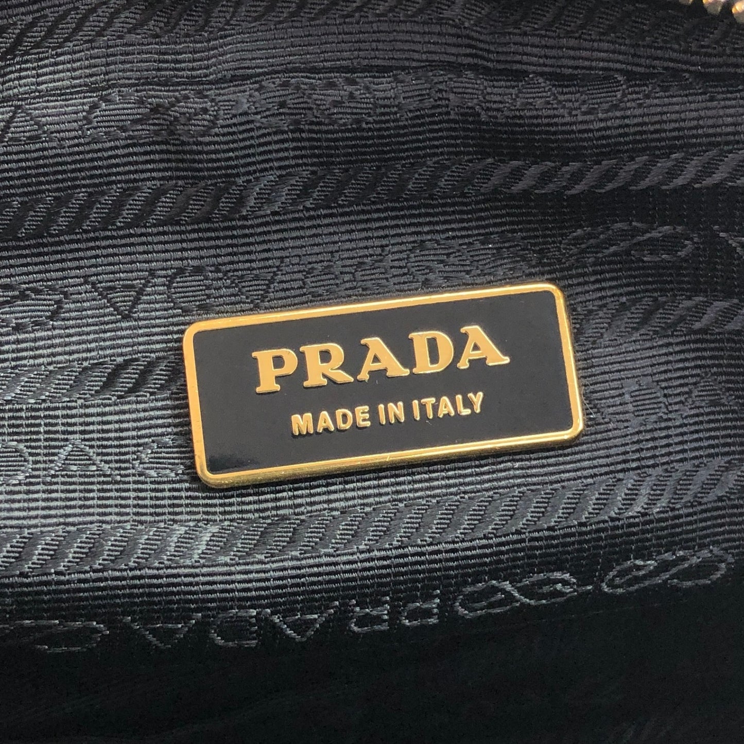 PRADA Logo Flower Shoulder bag Black Vintage x3nmbf