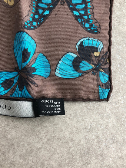 GUCCI Scarf Brown×Blue Vintage bmgng4