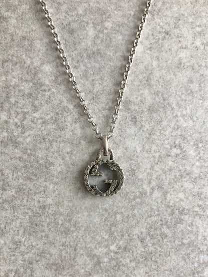 GUCCI Interlocking Necklace Silver Vintage zpfi68