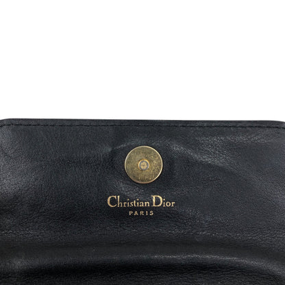 Christian Dior CD Logo Embossed Small Shoulder bag Black Vintage ee2nsk