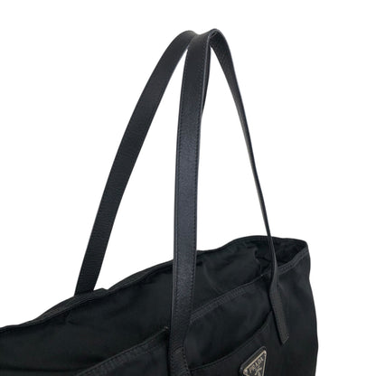 PRADA Tessuto Triangle logo Totebag Black Vintage rkbgyy