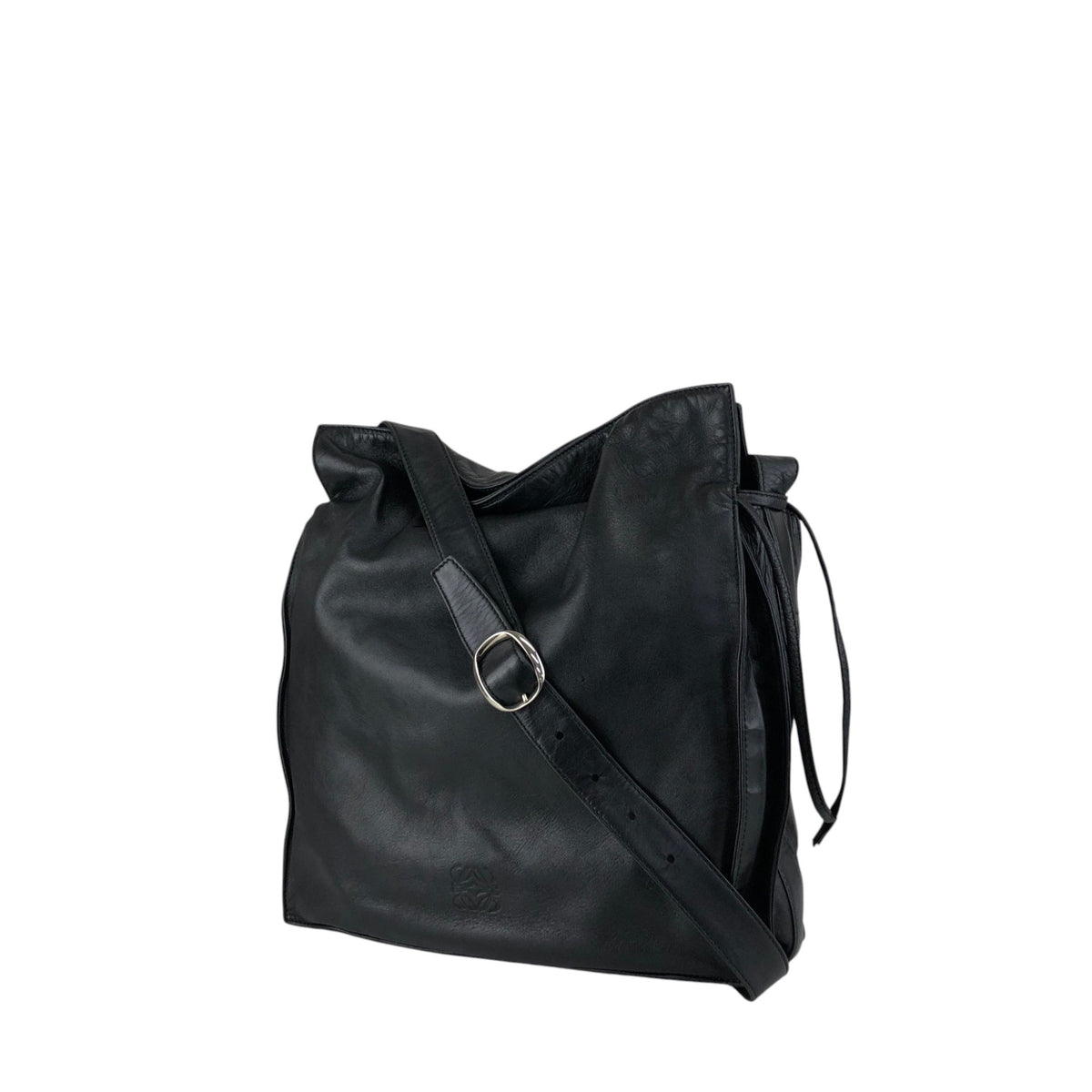 LOEWE Anagram Drawstring Shoulder bag Black Vintage zbxjy7