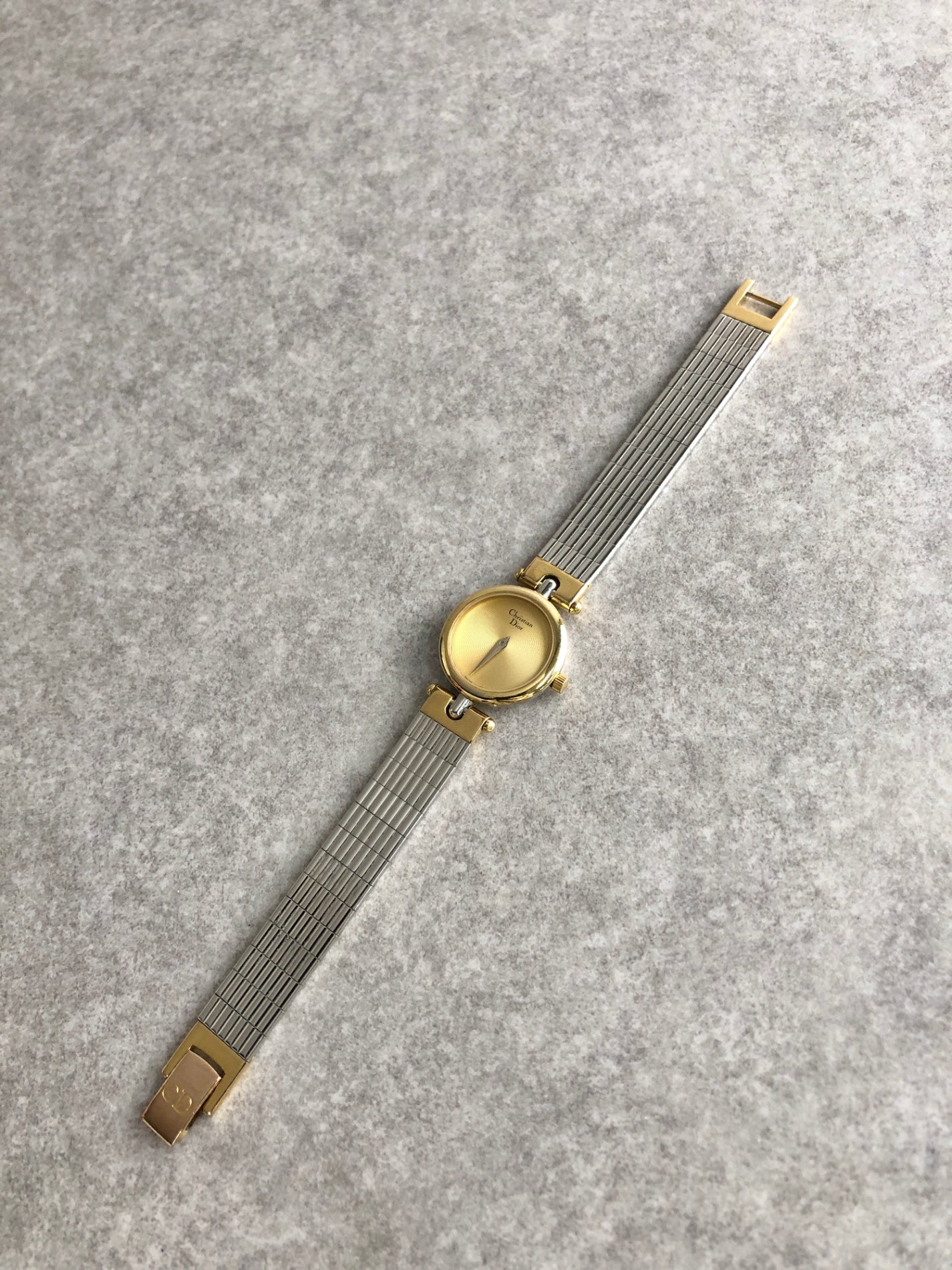 Christian Dior Logo Watch Silver×Gold Vintage pmuyyi