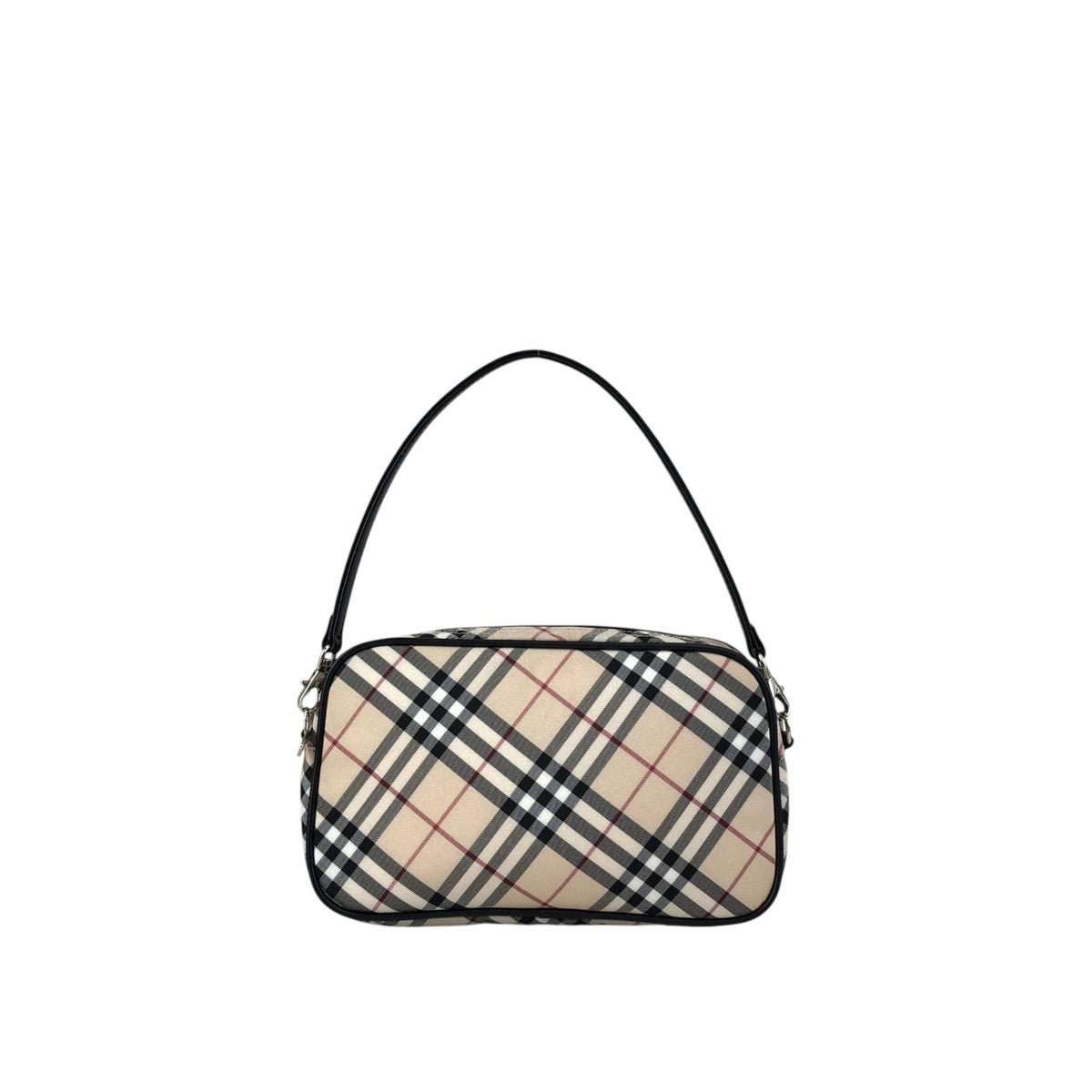 BURBERRY Check Small Handbag Beige Vintage jg72w4