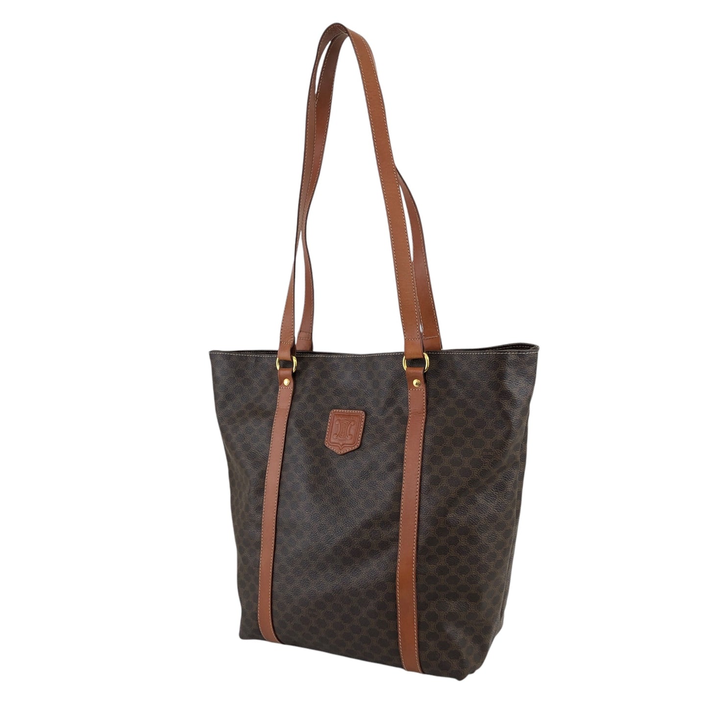 CELINE Macadam Blason Shoulder bag Totebag Brown Vintage u7fud7