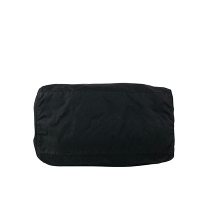 PRADA Tessuto Triangle Logo Handbag Boston bag Black Vintage ycwtum