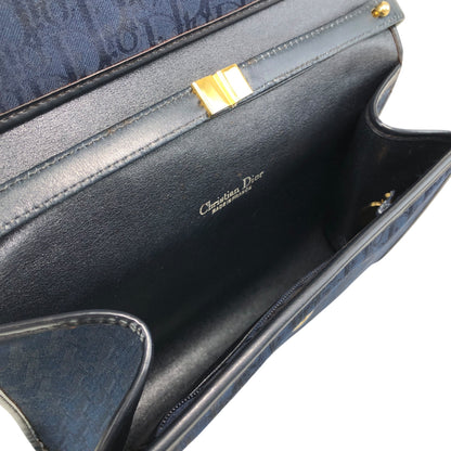 Christian Dior Logo Shoulder bag Navy Vintage f8at4h