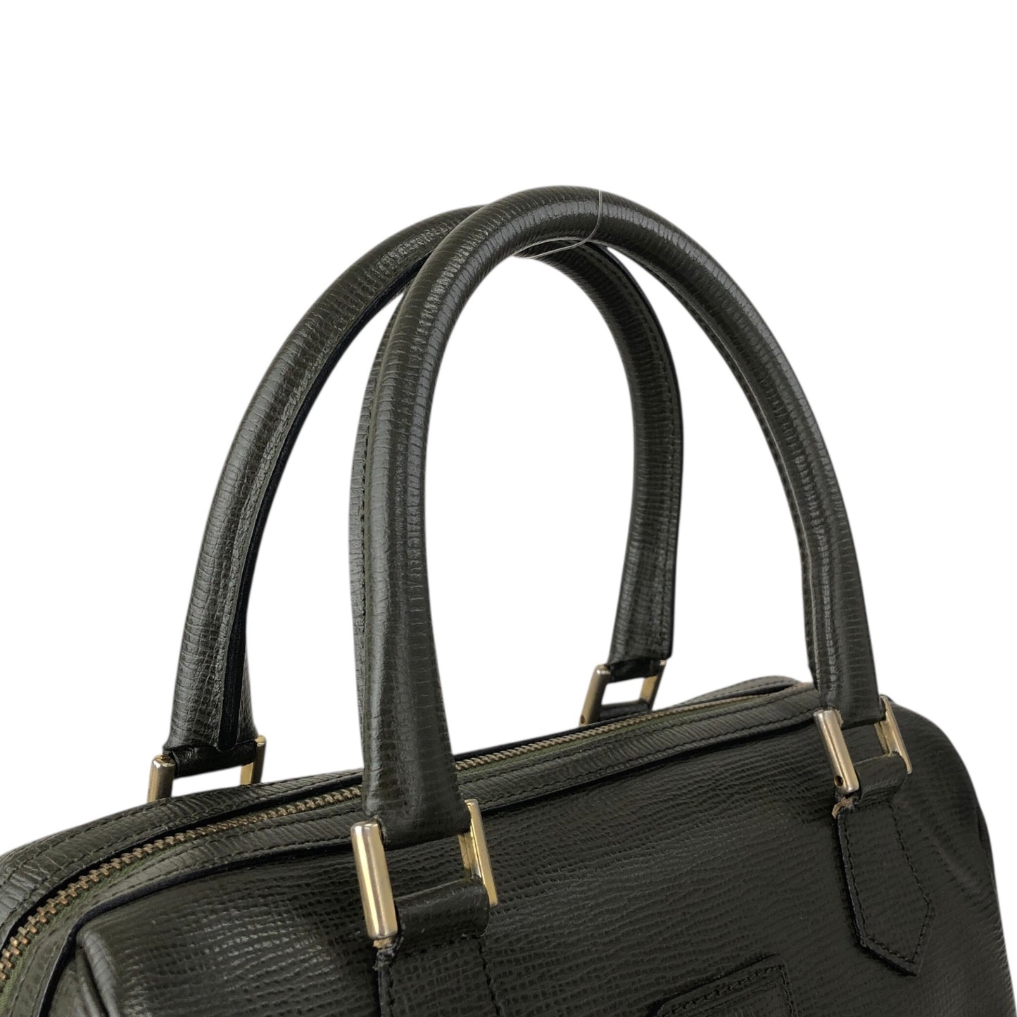 CELINE Blason Two-way Small Boston bag Shoulder bag Green Vintage du4fhp
