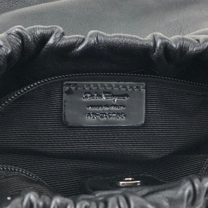 Salvatore Ferragamo Vala Ribbon Shoulder bag Hobobag Black Vintage bgm738