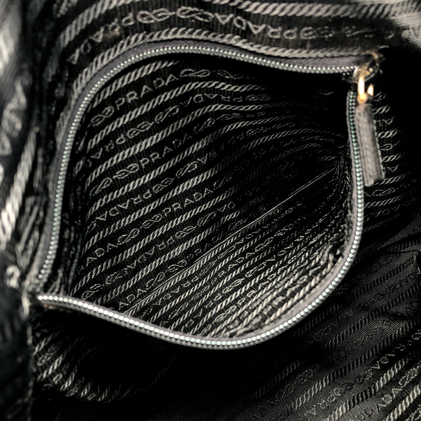 PRADA Triangle Logo Chain Shoulder bag Black Vintage dp2pec