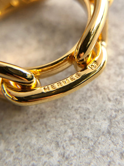 HERMES Chaine d'ancre Scarf Ring Gold Vintage yf4p2h