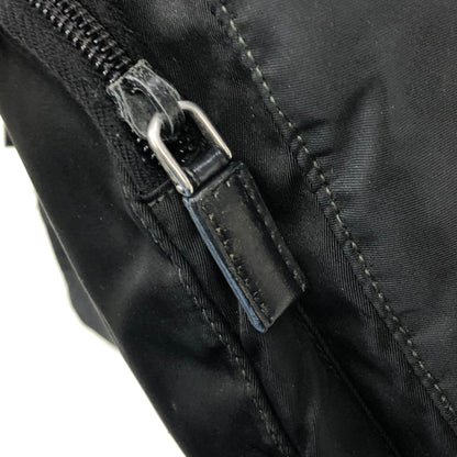 PRADA Tessuto Triangle Logo Double Pocket Shoulder bag Black Vintage se4edp