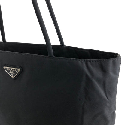 PRADA Triangle Logo Totebag Black Vintage hidgup