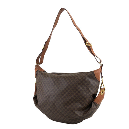 CELINE Macadam Round Shoulder bag Brown Vintage ckh8g4