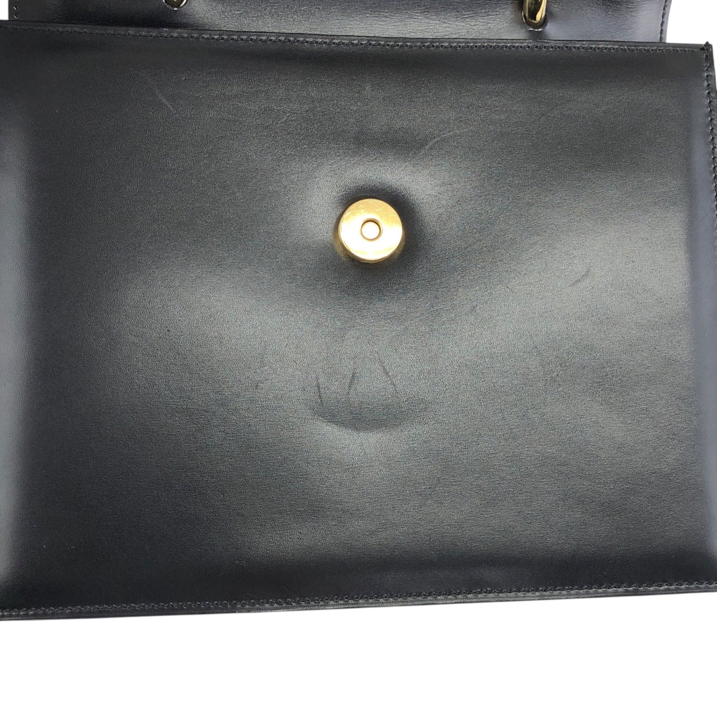 CELINE Horse Bit Top Handle Handbag Black Vintage b2e5yr