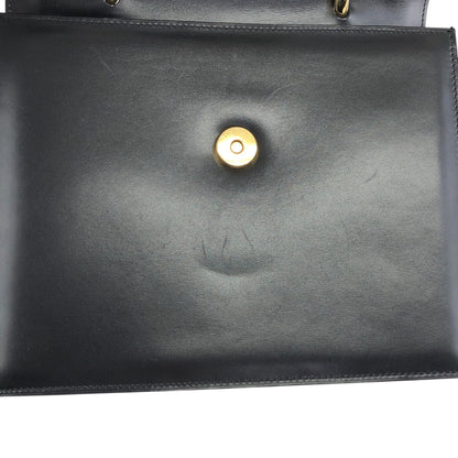 CELINE Horse Bit Top Handle Handbag Black Vintage b2e5yr