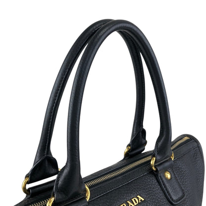 PRADA Logo Two-way Small Boston bag Shoulder bag Black Vintage h5k5fy
