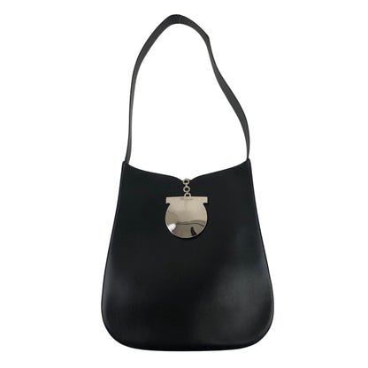 Salvatore Ferragamo Gancini Shoulder bag Hobobag Black Vintage ph7xes