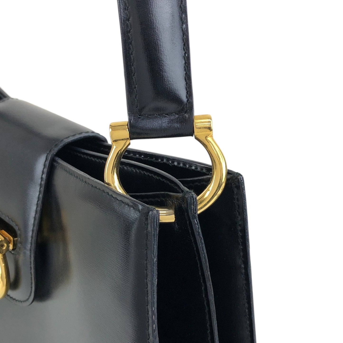 CELINE Horse Bit Shoulder bag Black Vintage snekiw