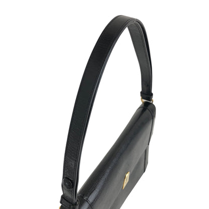 Yves Saint Laurent YSL Logo Handbag Shoulder bag Black Vintage 5nbvi3