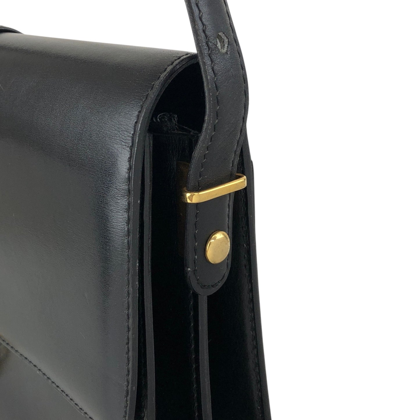 CELINE Horse Bit Shoulder bag Black Vintage 3kmi4e