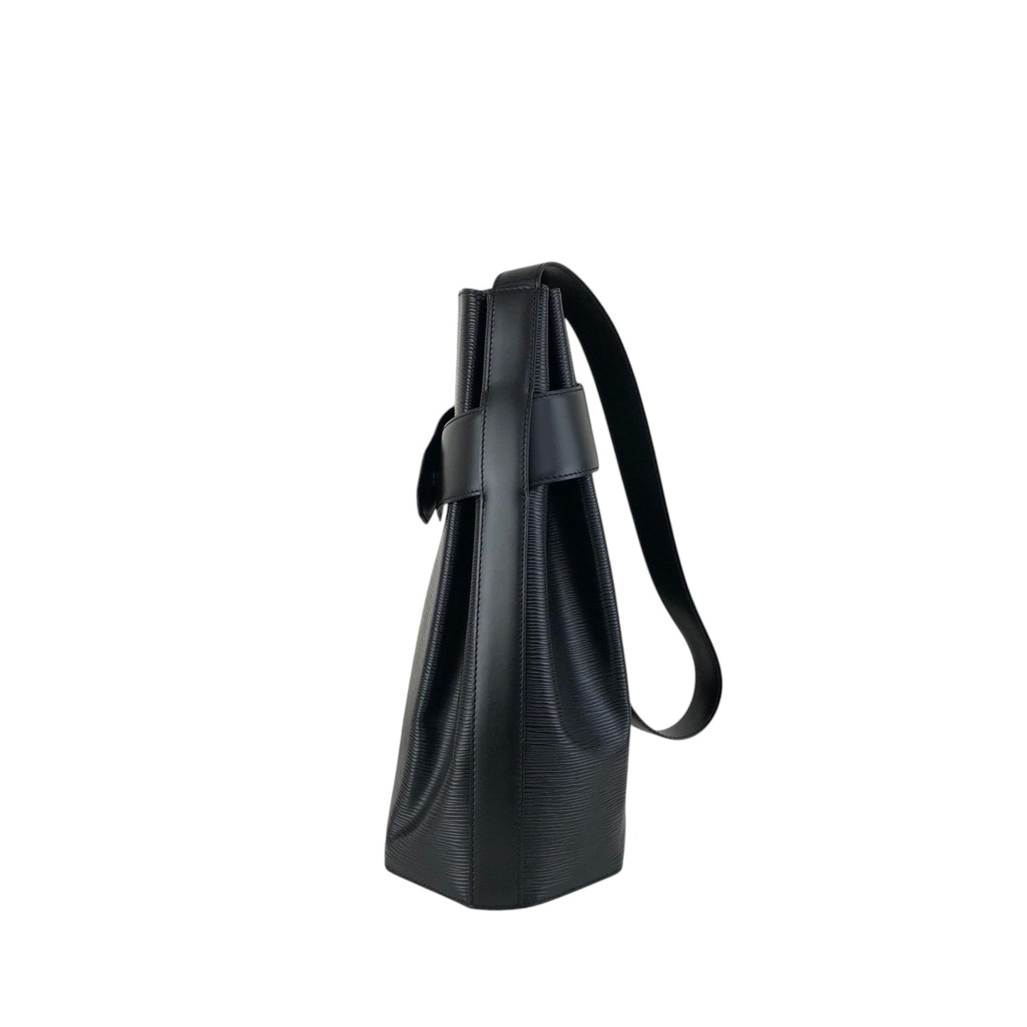 LOUIS VUITTON Epi Drawstring Shoulder bag Black Vintage b75b8t