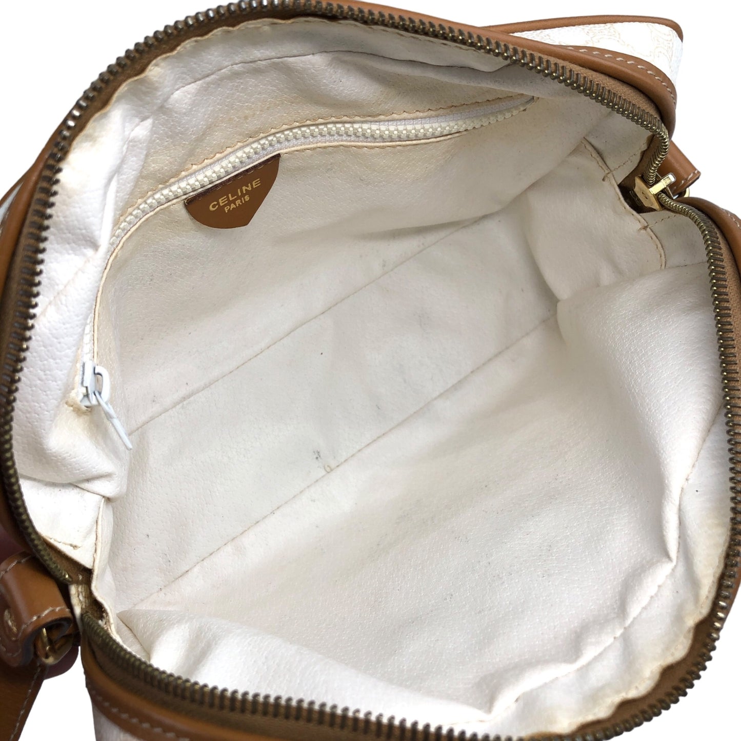 CELINE Macadam Blason Shoulder bag White Vintage isgjmr