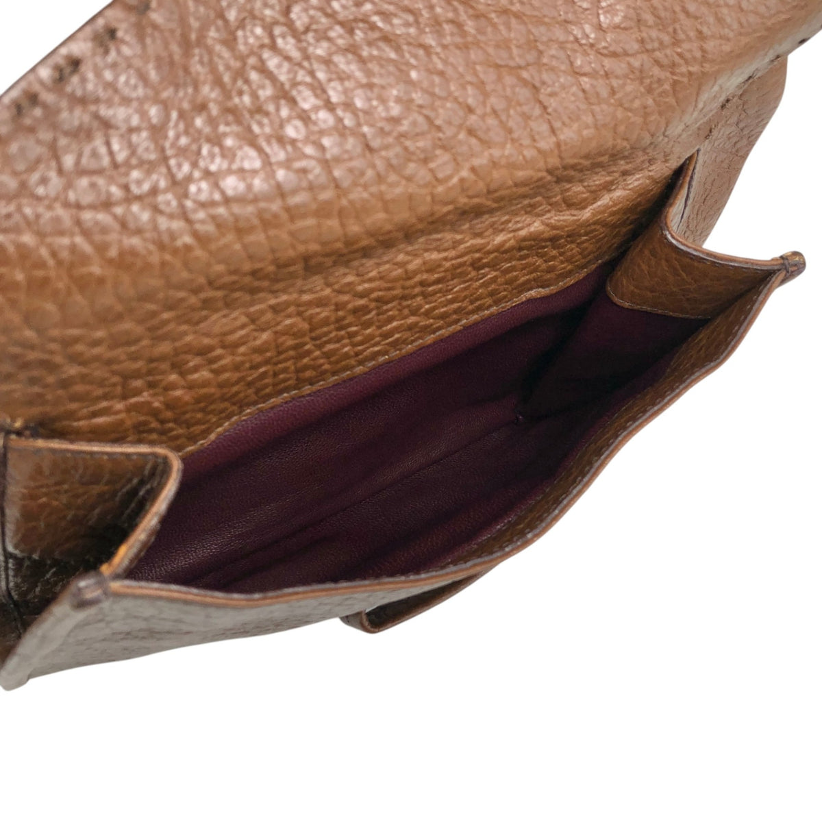 PRADA Triangle Logo Front Buckle Handbag Boston bag Brown Vintage v46bhc