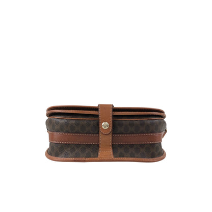 CELINE Macadam Blason Flap Shoulder bag Brown Vintage kv7fz3