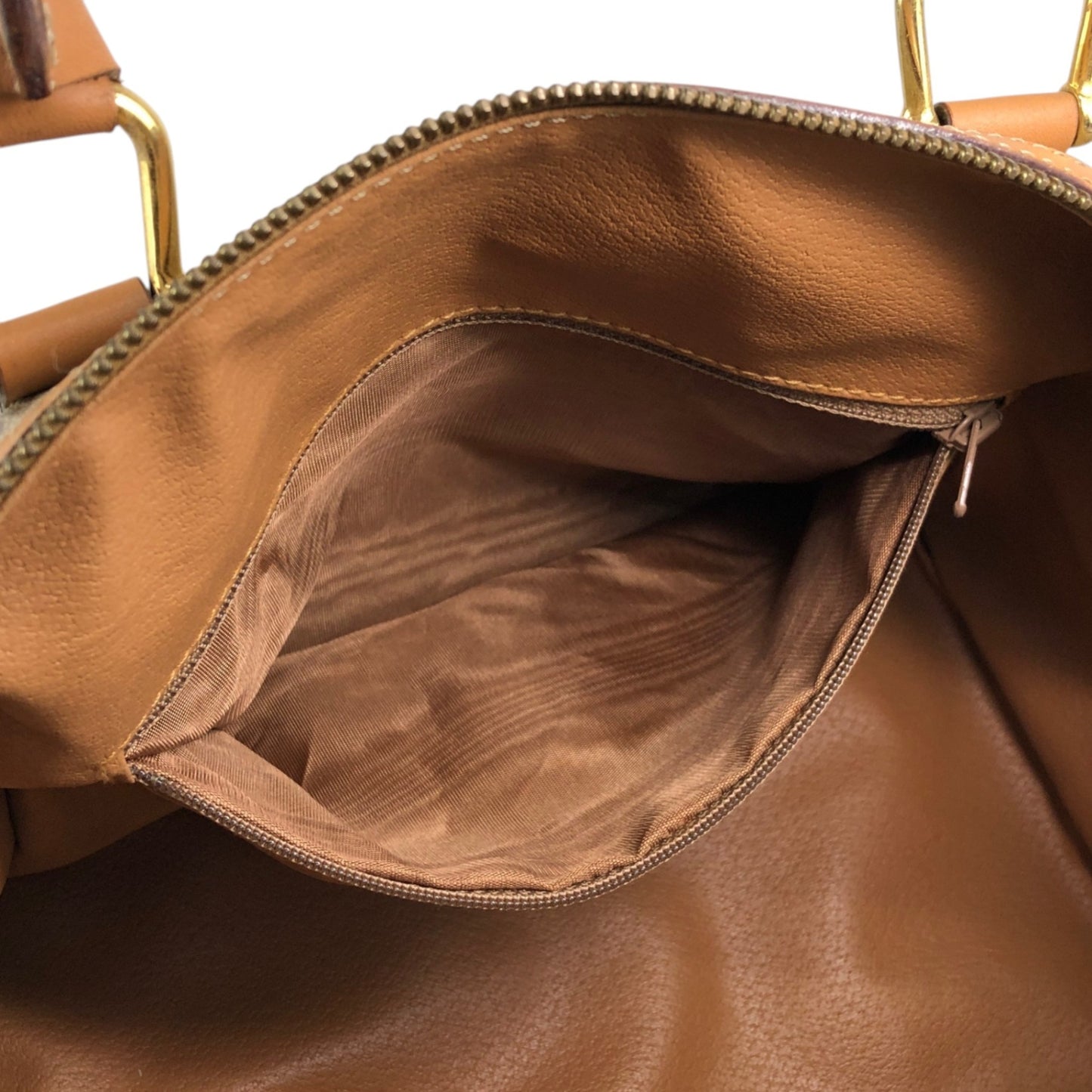 CELINE Macadam Blason Two-way Handbag Shoulder bag Beige Vintage erwjct
