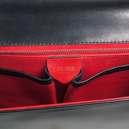 CELINE Starball Top Handle Handbag Black Vintage idde2j