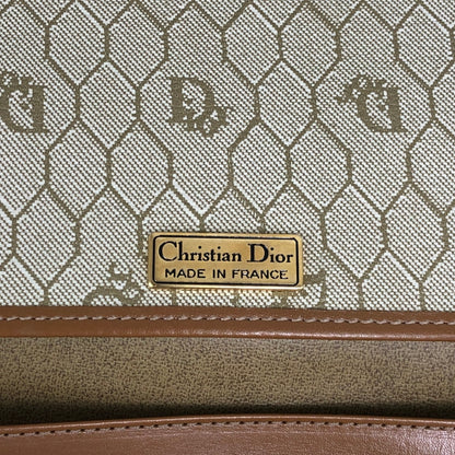 Christian Dior Honeycomb Pattern Chain Shoulder bag Beige Vintage gfhe2x