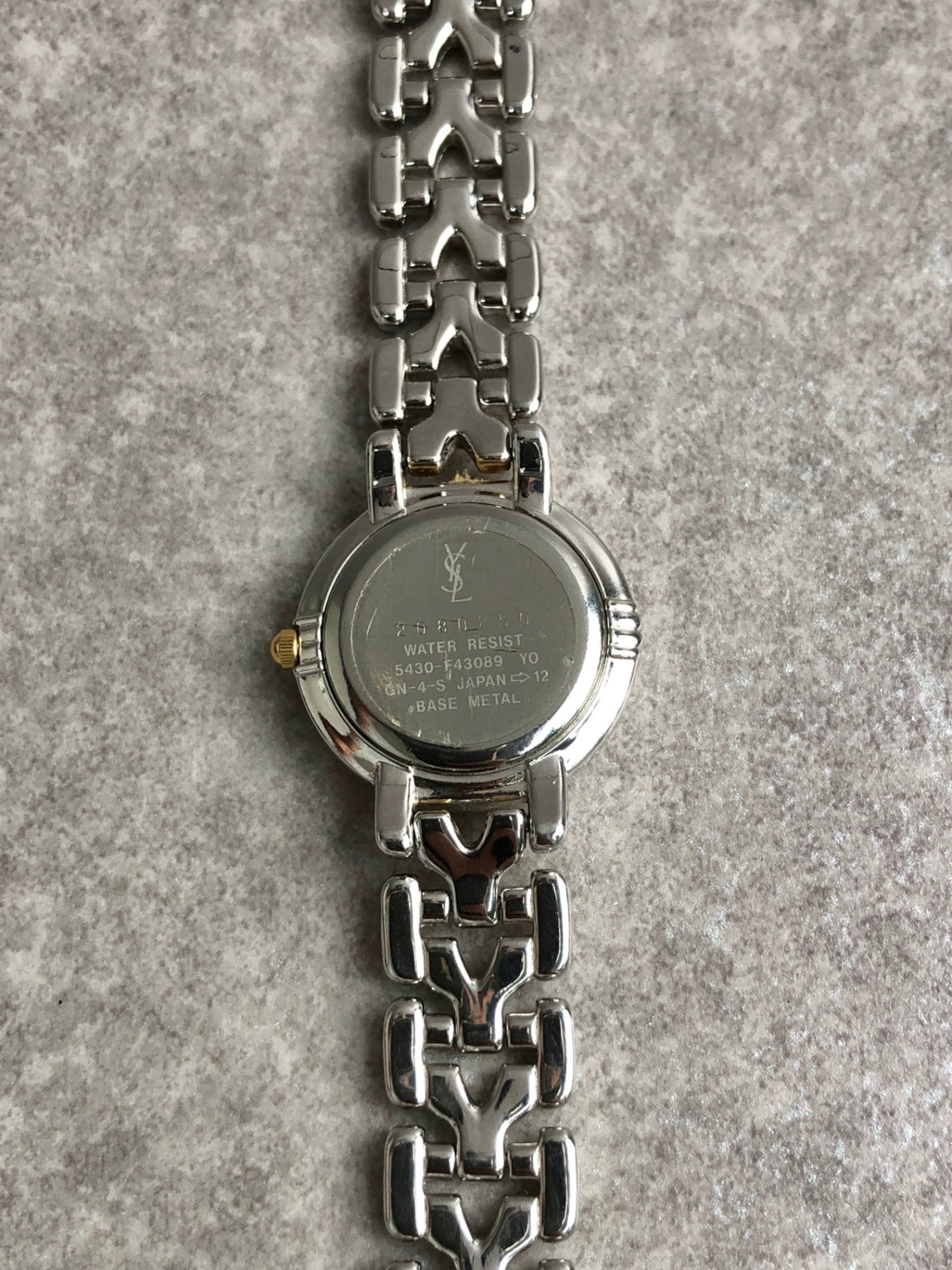 Yves Saint Laurent YSL Logo Watch Gold Vintage znz68y