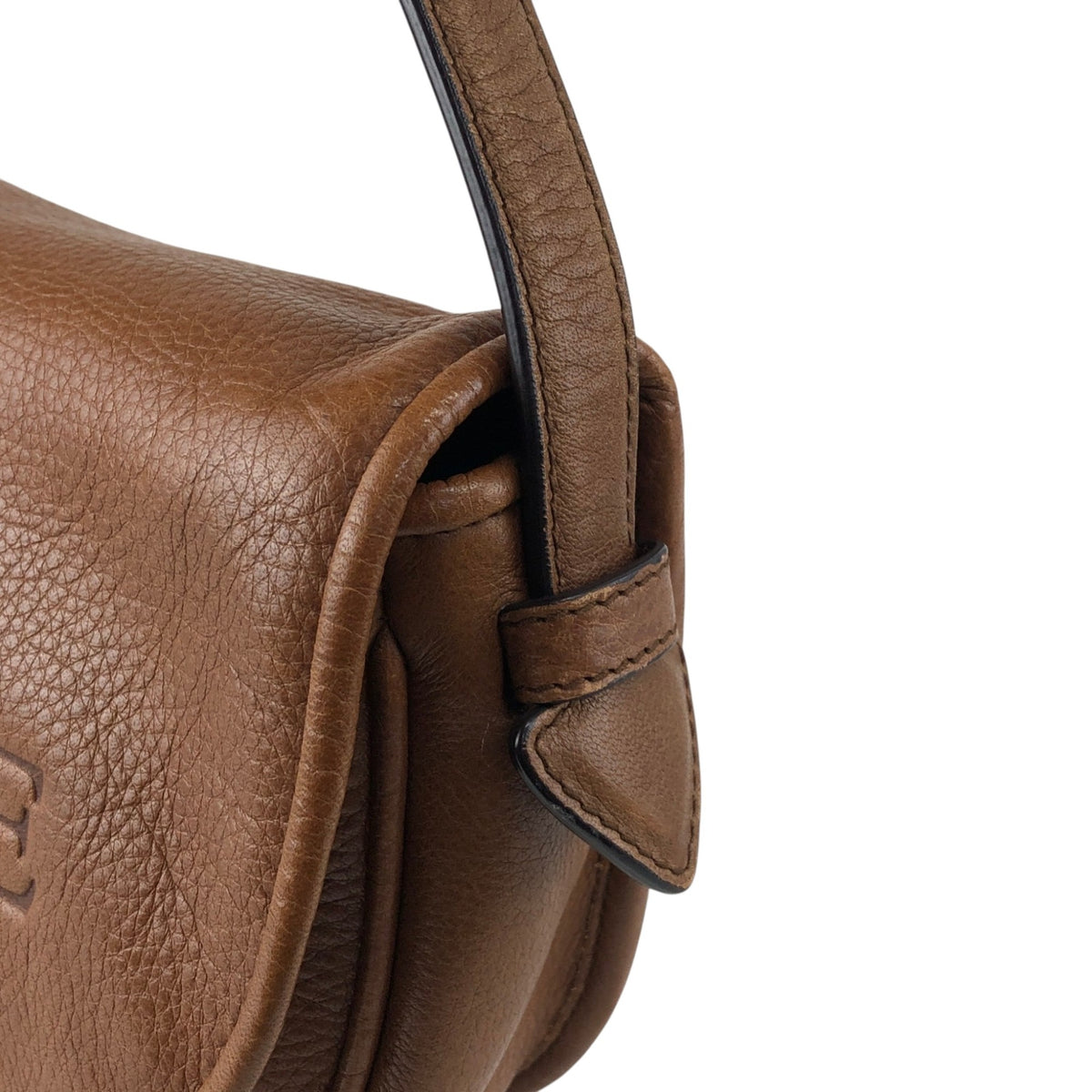 LOEWE Logo Embossed Shoulder bag Brown Vintage 6n4xku