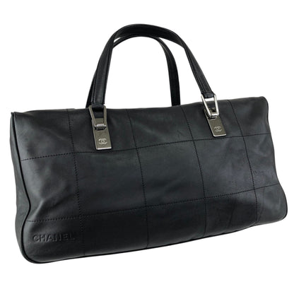 CHANEL Chocolate Bar Handbag Boston bag Black Vintage 6gabx8