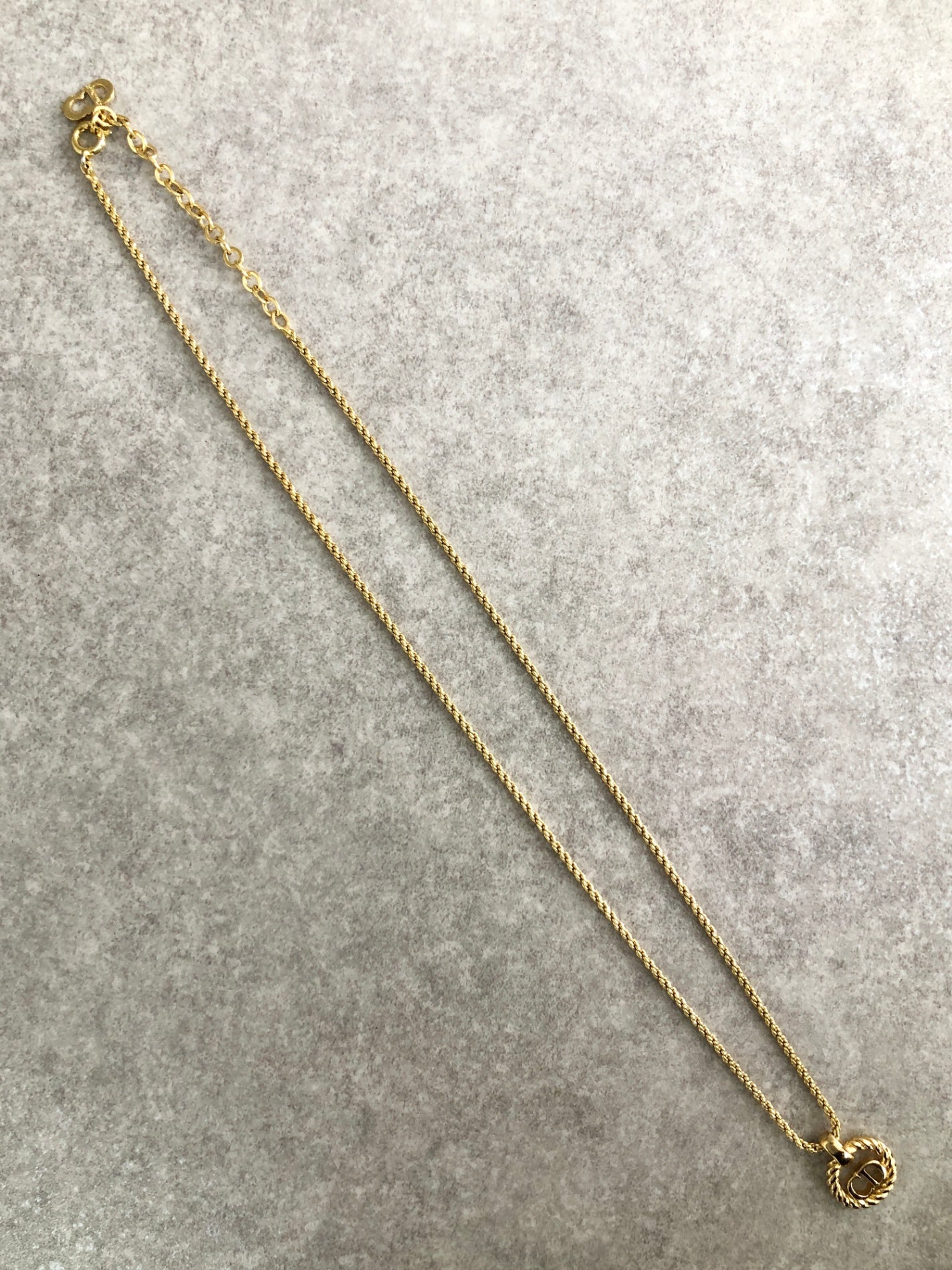 Christian Dior CD Logo Motif Necklace Gold Vintage 7z7frb
