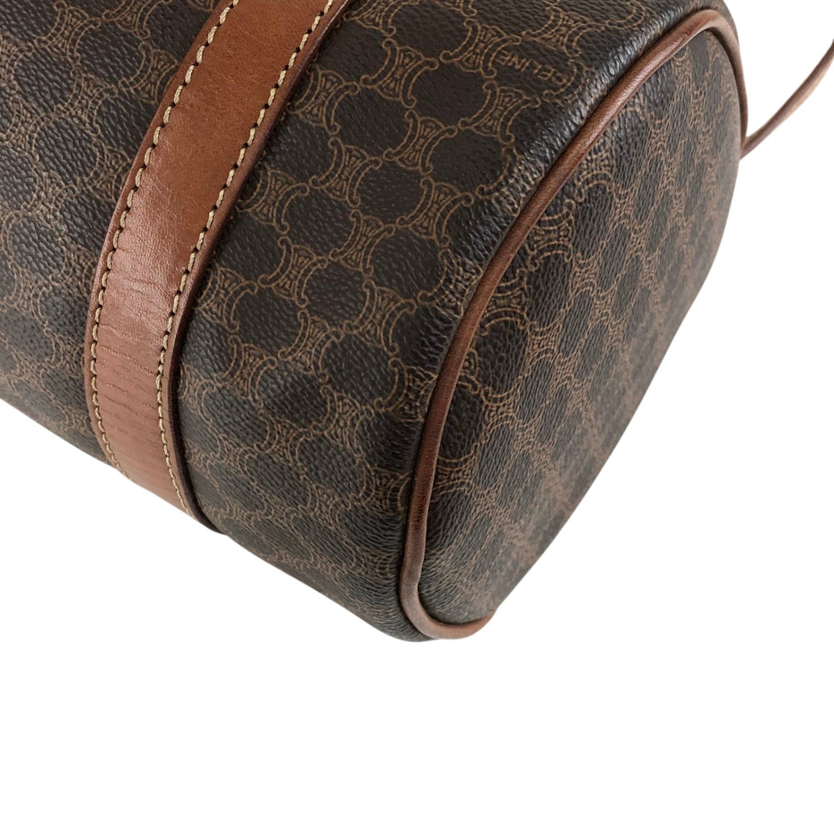 CELINE Macadam Blason Handbag Brown Vintage d6ntg2