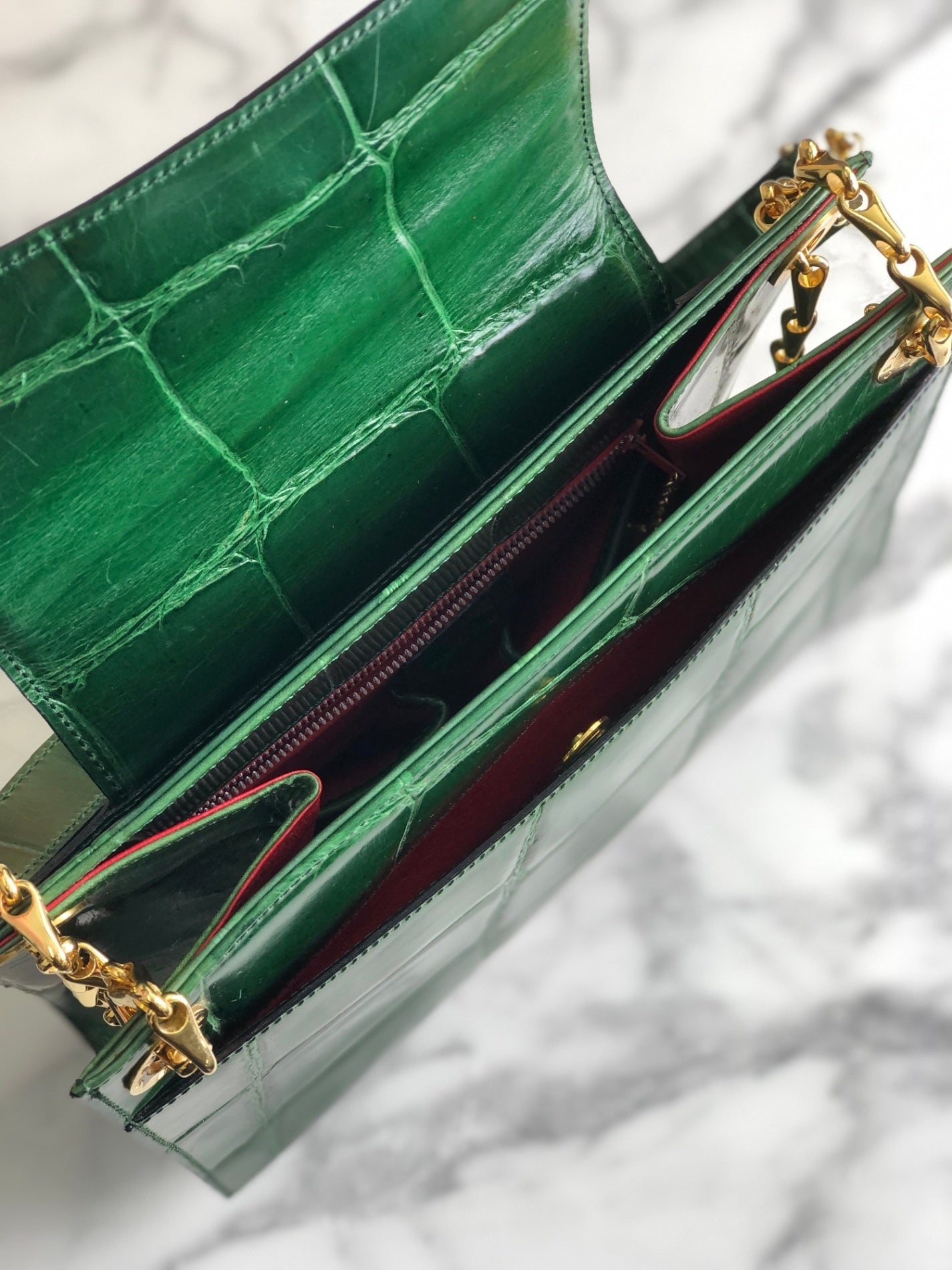 CELINE Chain Shoulder bag Green Vintage dwbc7x