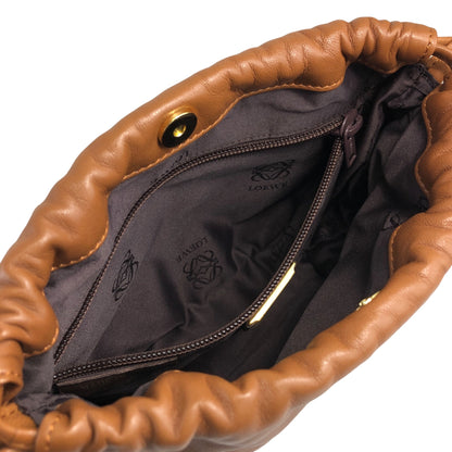 LOEWE Anagram Drawstring Shoulder bag Brown Vintage fzwga5