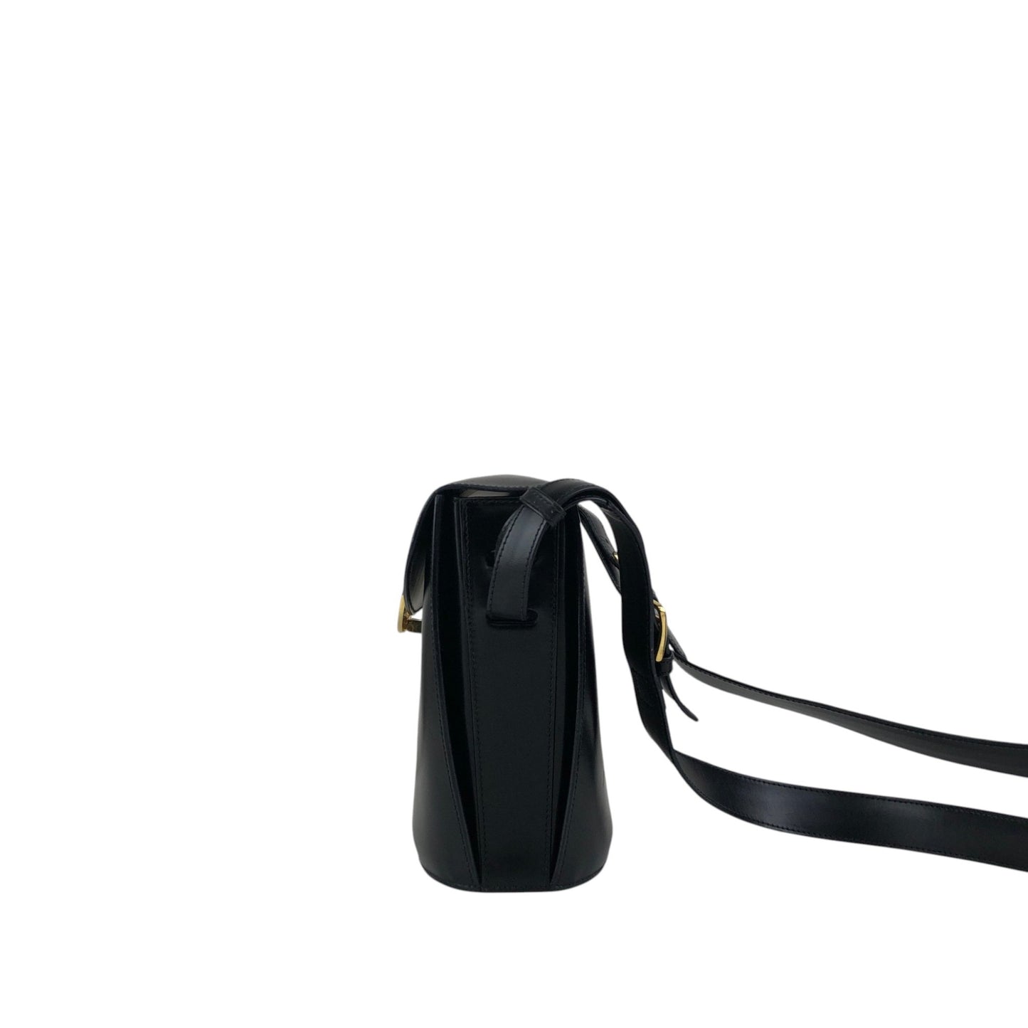CELINE Circle Logo Shoulder bag Black Vintage kfiinf