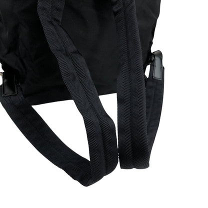 PRADA Tessuto Triangle Logo Front Buckle Backpack Black Vintage 554w4r