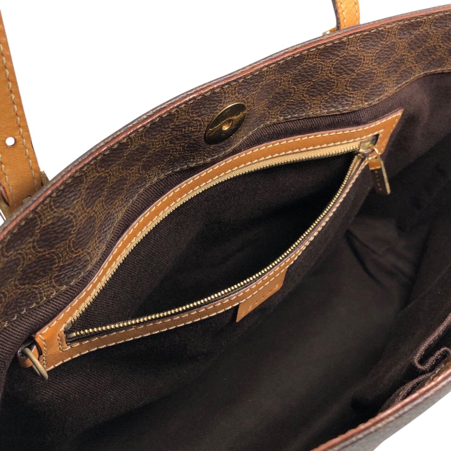 CELINE Macadam Totebag Brown Vintage z8cjjc