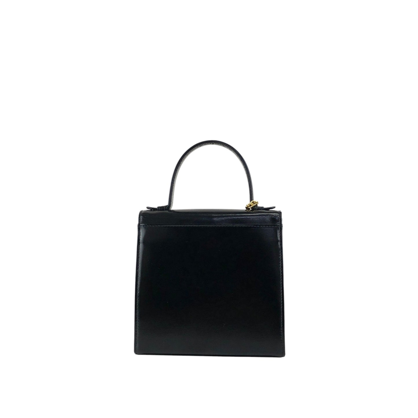 Yves Saint Laurent YSL Logo Charm Two-way Handbag Shoulder bag Black Vintage gmjhfk